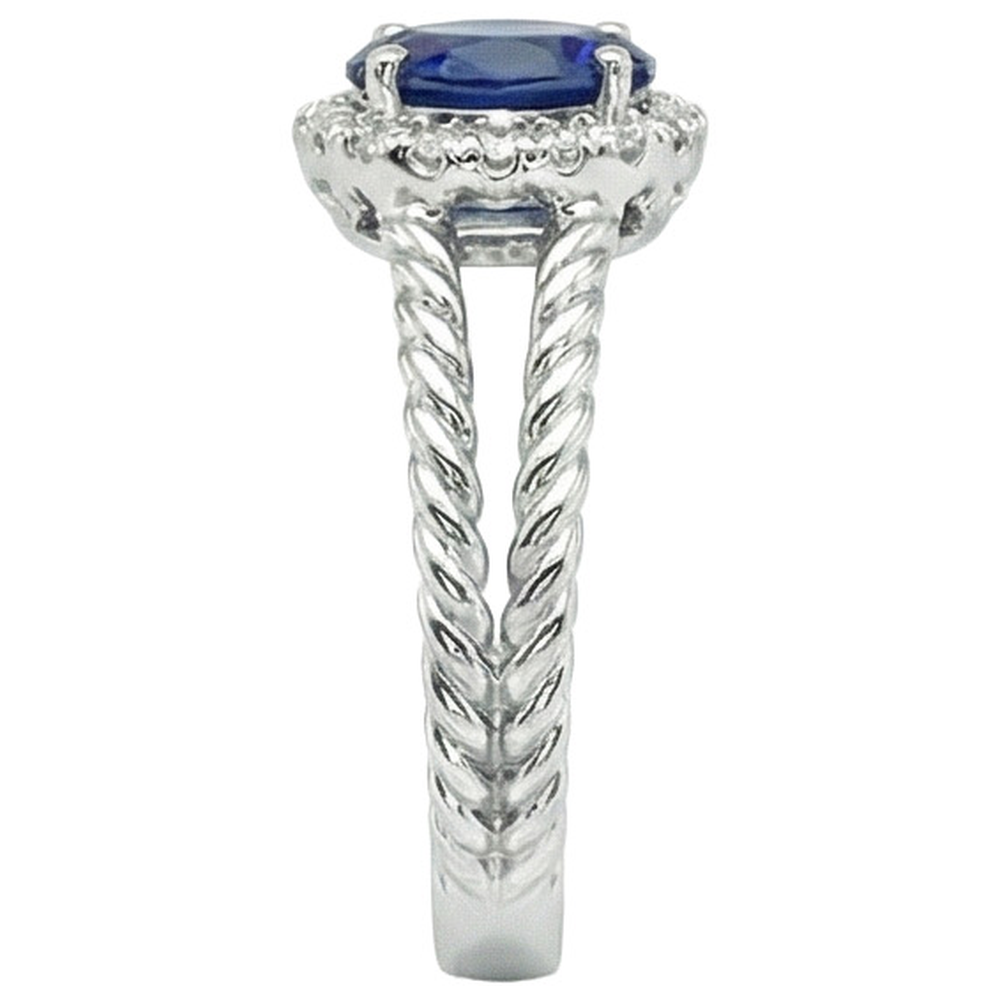 naturel oval diamant 1.55carats bague vue de dessus