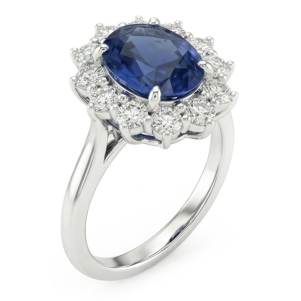 naturel round diamant 1.55carats bague angle de côté