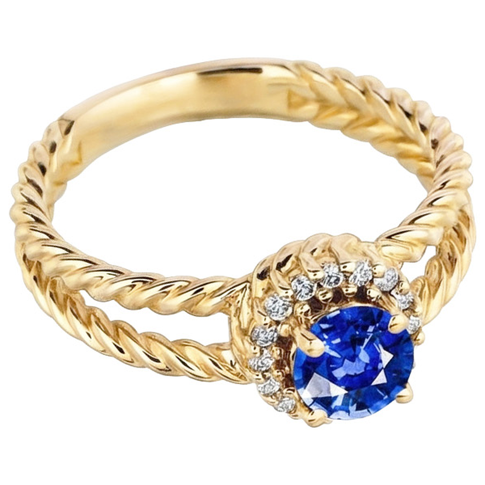 naturel round diamant 2carats bague vue de face
