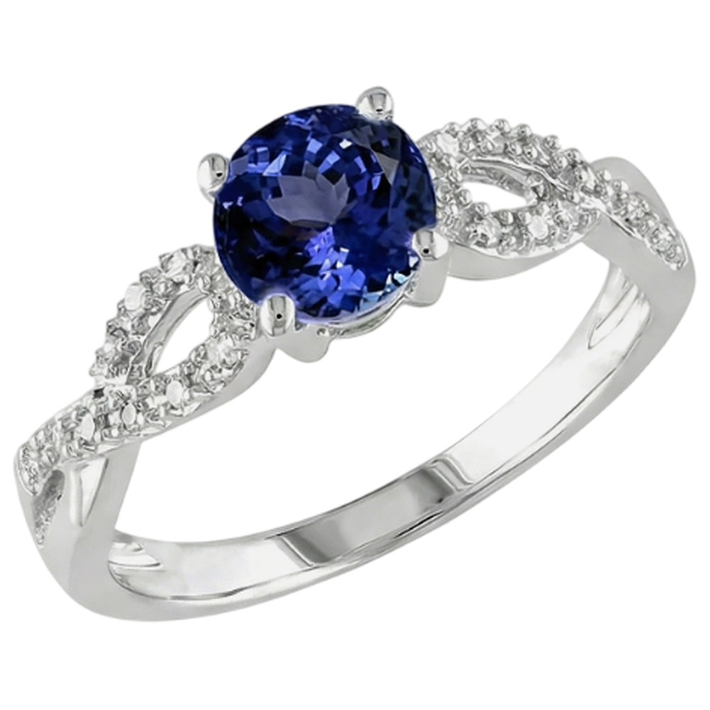 naturel round tanzanite 3.50carats bague détail rapproché