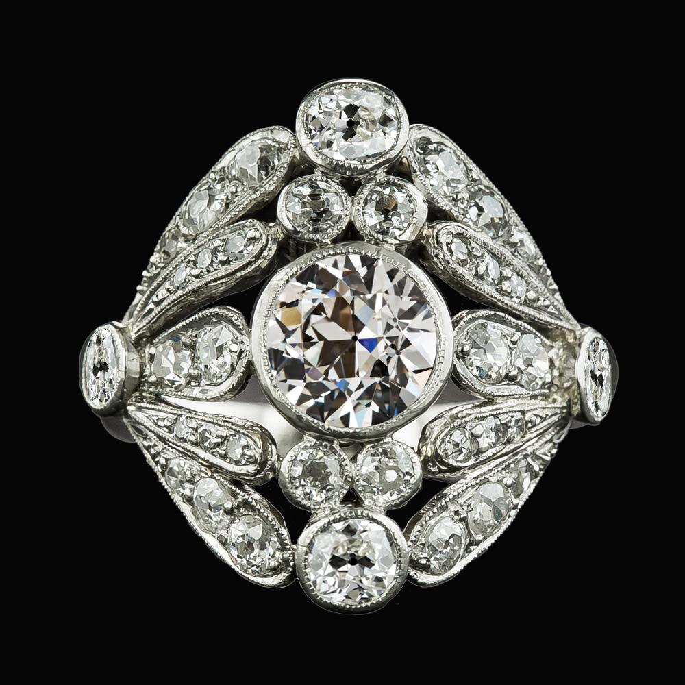Bague Fantaisie Véritable Diamant Taille Ronde Ancienne Bague Lunette Bijoux 4 Carats
