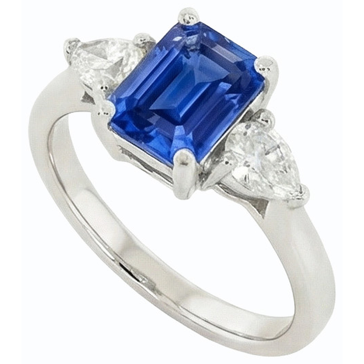 naturel pear diamant 2carats bague angle de côté