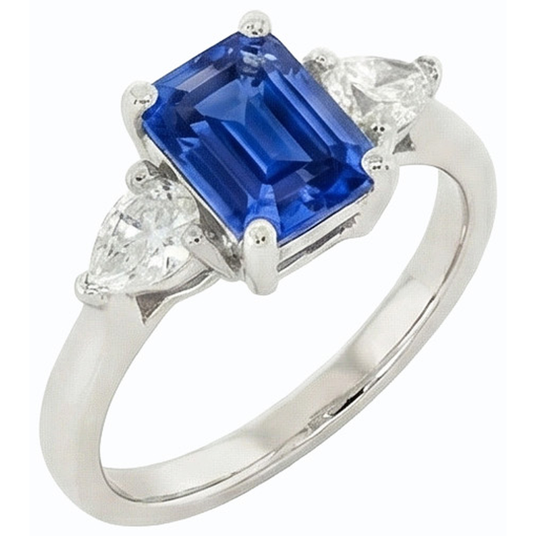 naturel pear diamant 2carats bague détail rapproché