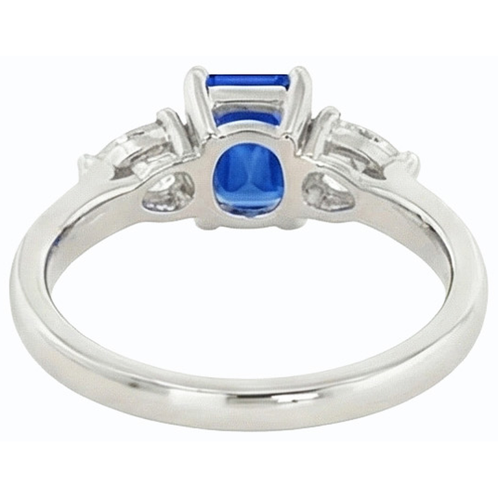naturel pear diamant 2carats bague vue de dessus