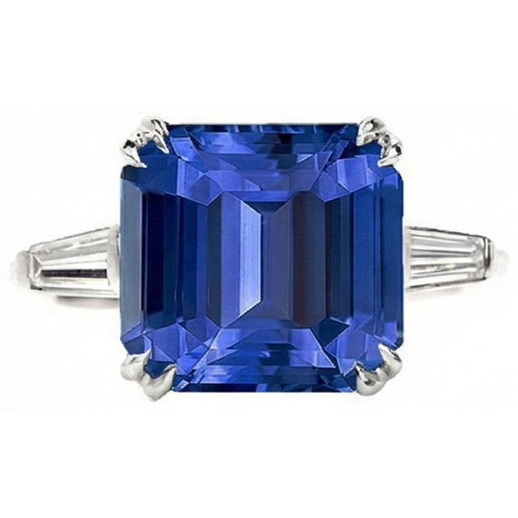 naturel baguette diamant 4.50carats bague détail rapproché
