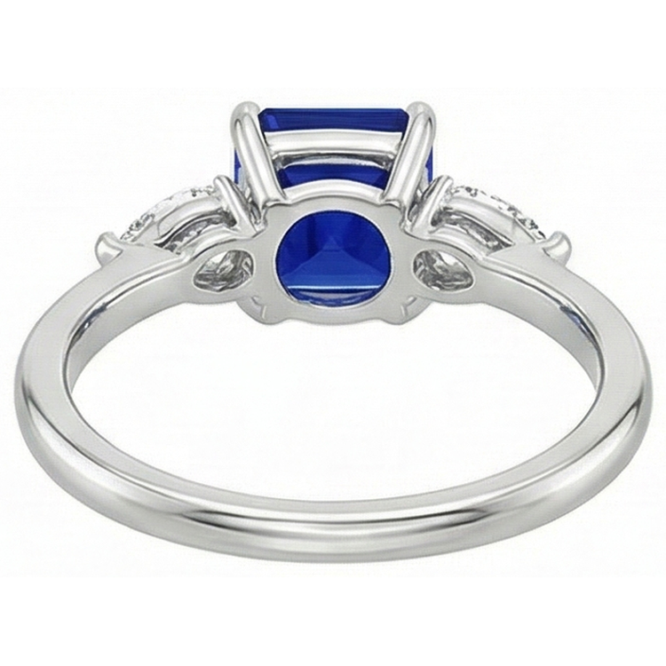naturel cushion saphir 2.75carats bague sur blanc