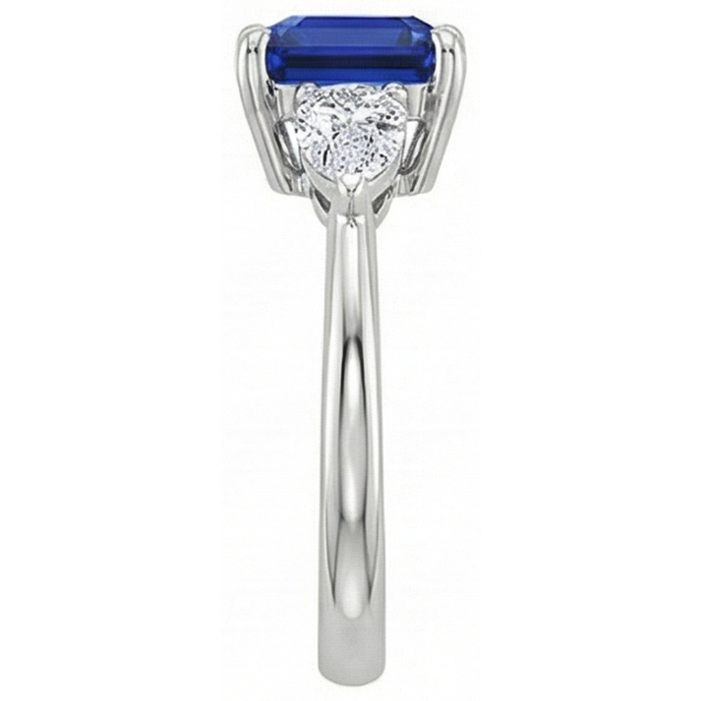 naturel cushion saphir 2.75carats bague vue de dessus