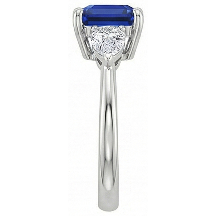 naturel cushion saphir 2.75carats bague vue de dessus