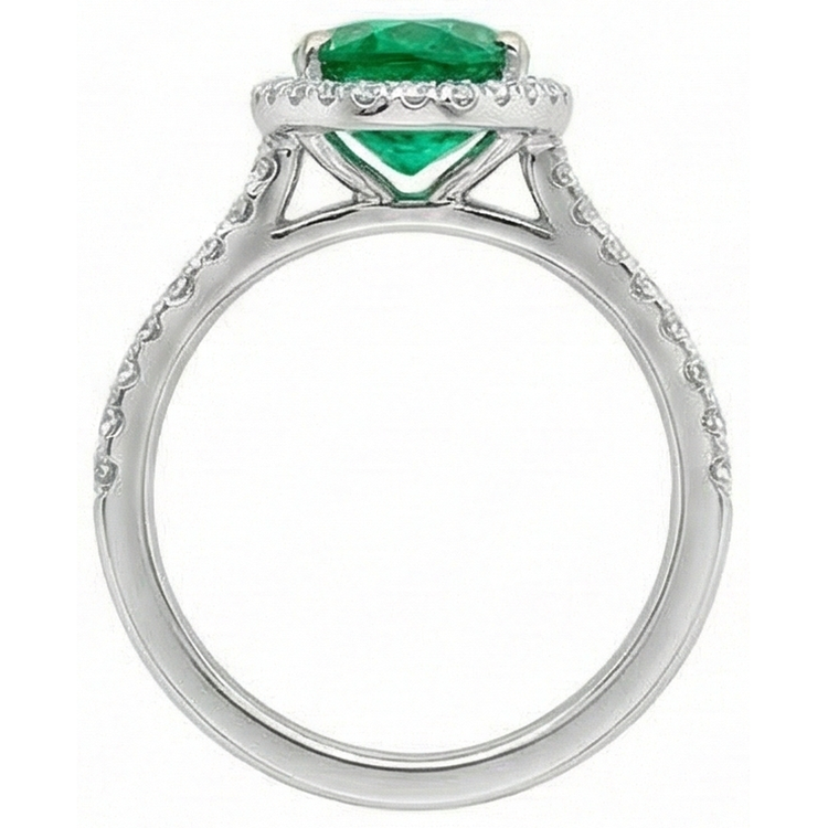 Bague Femme 5.25 Carats Émeraude Verte Et Diamant Naturels Extraits des Mines ( et non cultivés en laboratoire ) Or Blanc 14K