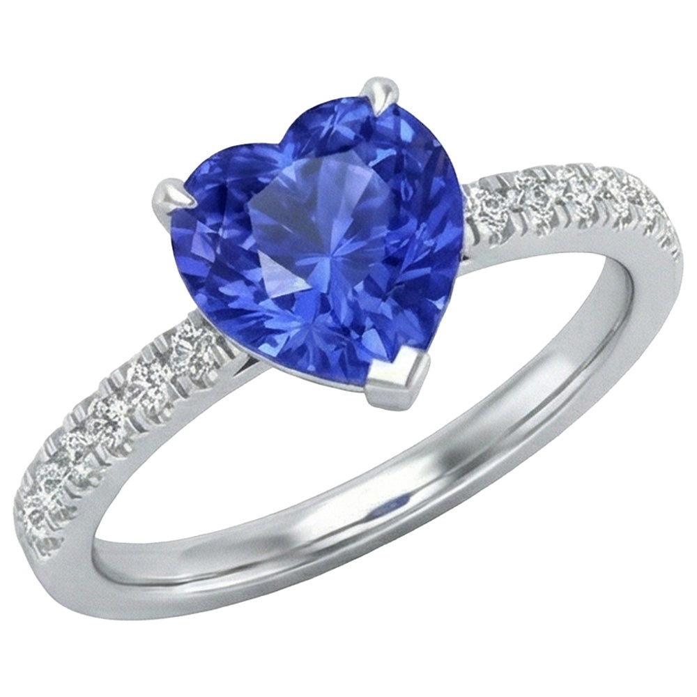 naturel round diamant 2carats bague vue de face