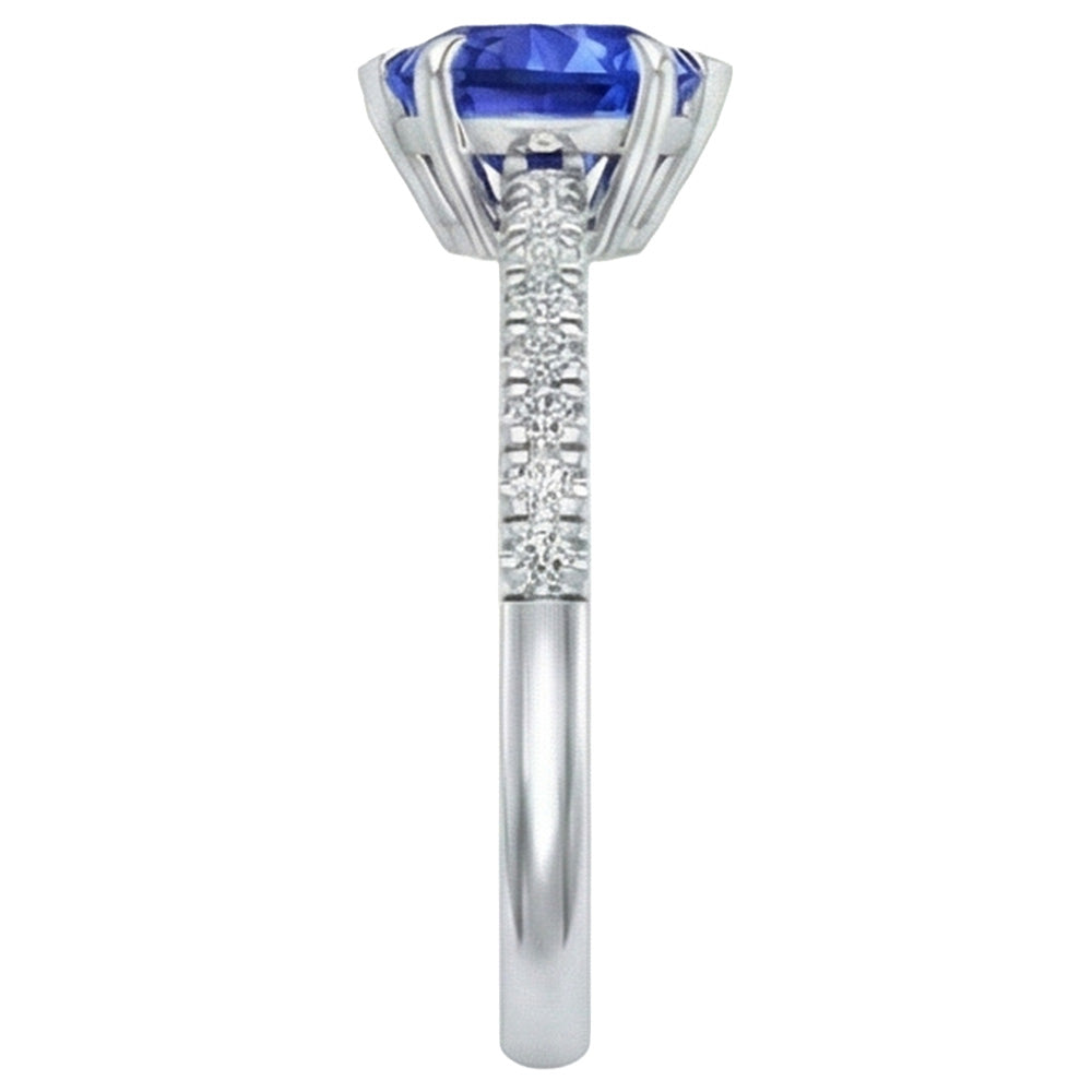 naturel round diamant 2carats bague vue de dessus