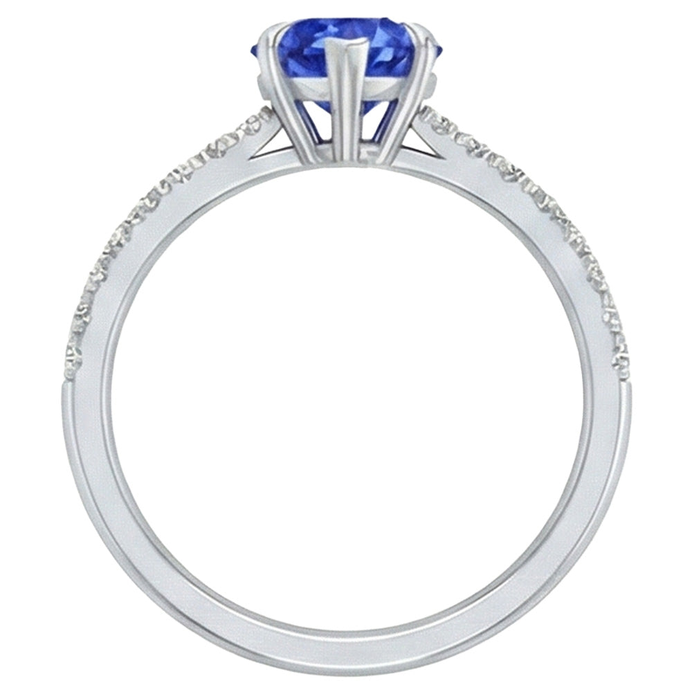 naturel round diamant 2carats bague vue de profil