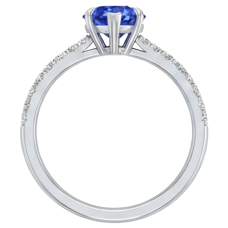 naturel round diamant 2carats bague vue de profil