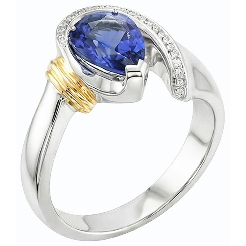 naturel pear diamant 2carats bague détail rapproché