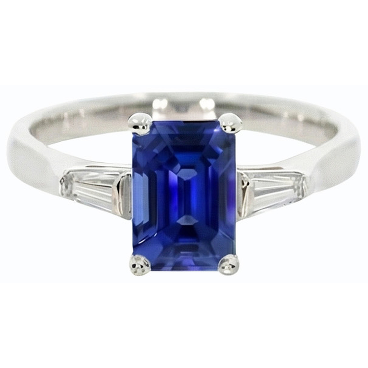naturel baguette diamant 3carats bague détail rapproché
