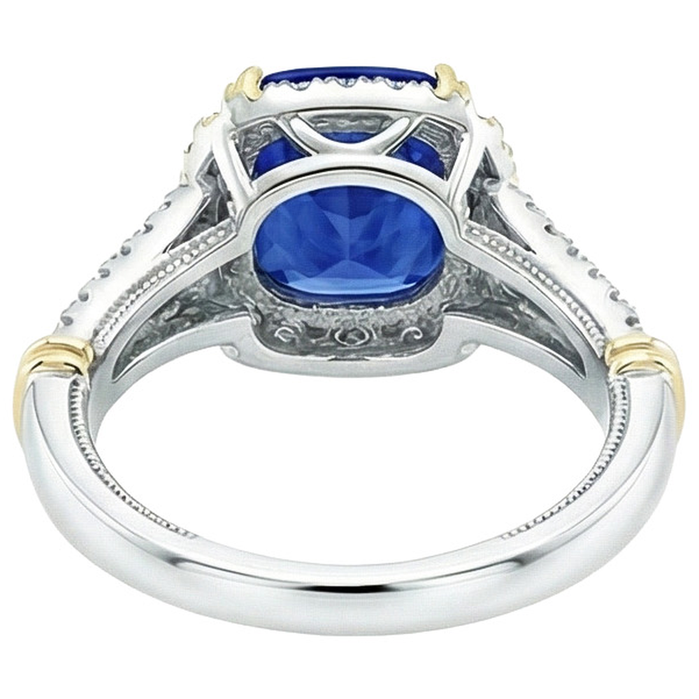 naturel round diamant 3.25carats bague sur blanc