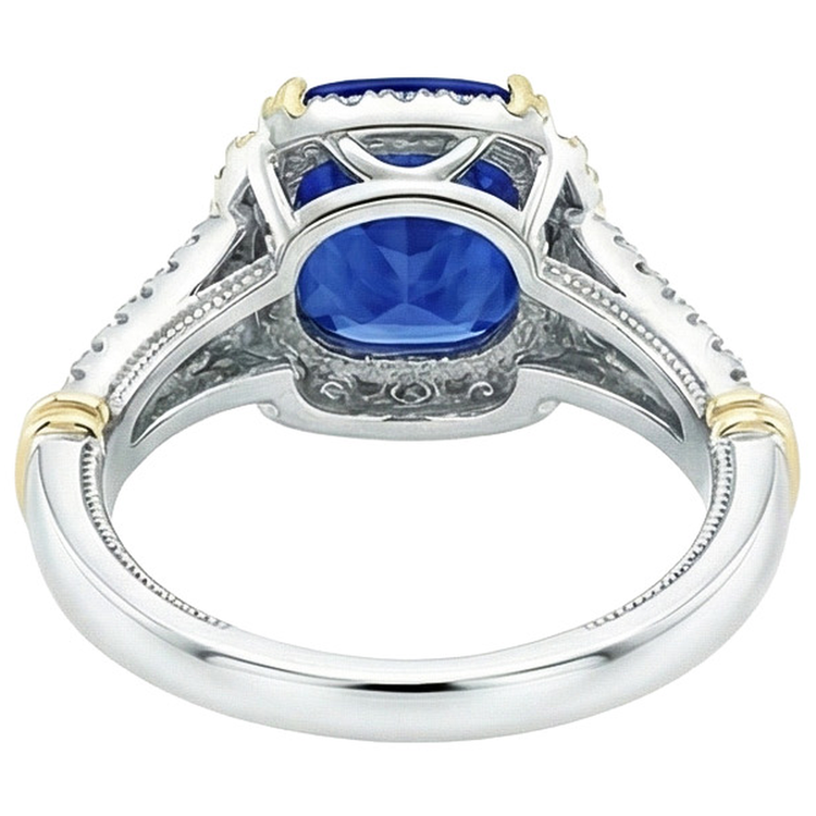 naturel round diamant 3.25carats bague sur blanc