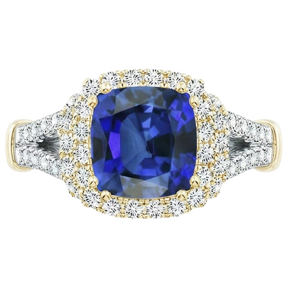 naturel round diamant 3.25carats bague angle de côté