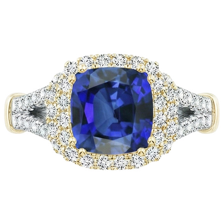 naturel round diamant 3.25carats bague angle de côté