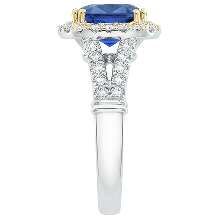 naturel round diamant 3.25carats bague vue de profil