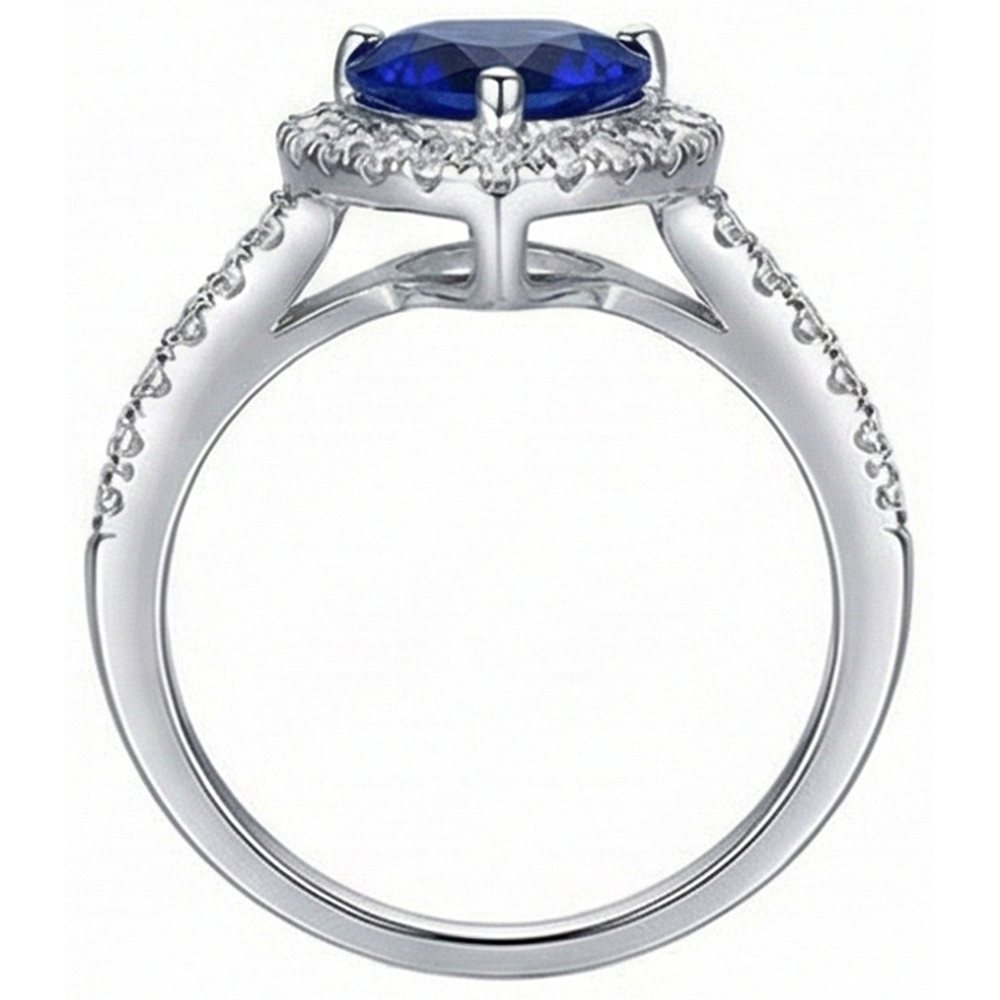 naturel round diamant 4carats bague vue de profil