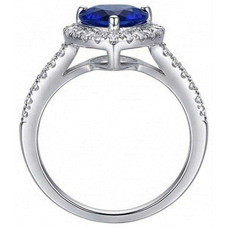 naturel round diamant 4carats bague vue de profil