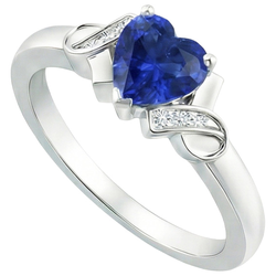 Bague Femme Diamant Naturels Extraits des Mines ( et non cultivés en laboratoire ) Coeur Bleu Saphir Or Bijoux Amour 3.25 Carats