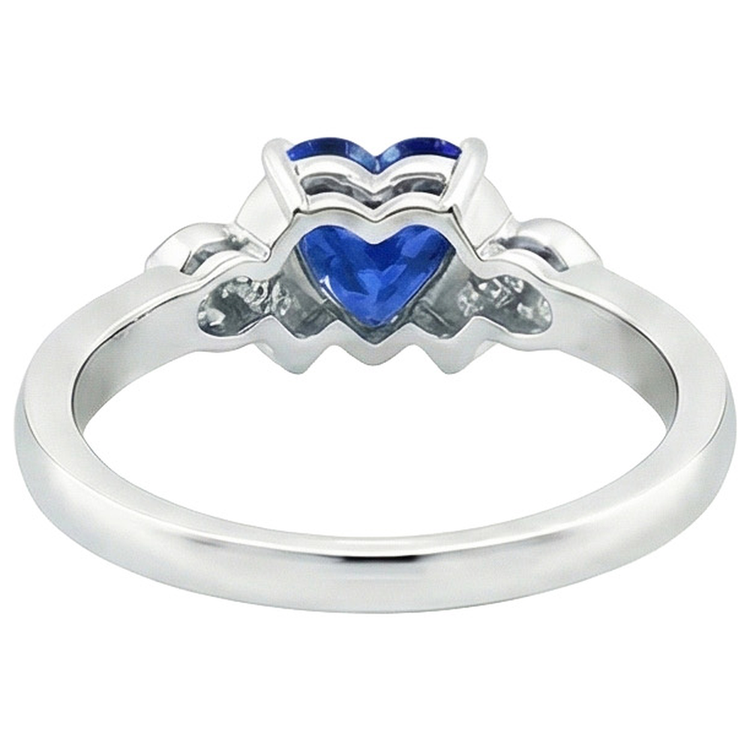 Bague Femme Diamant Naturels Extraits des Mines ( et non cultivés en laboratoire ) Coeur Bleu Saphir Or Bijoux Amour 3.25 Carats