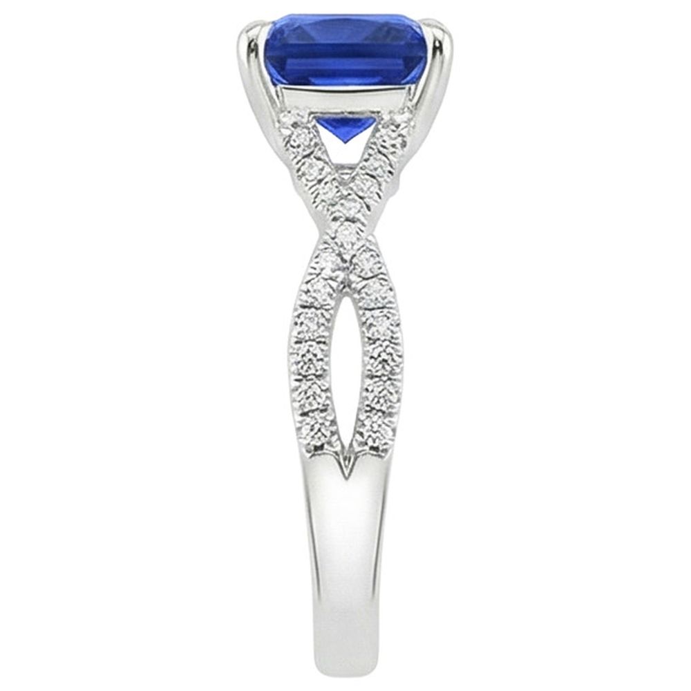 naturel round diamant 3.25carats bague vue de profil