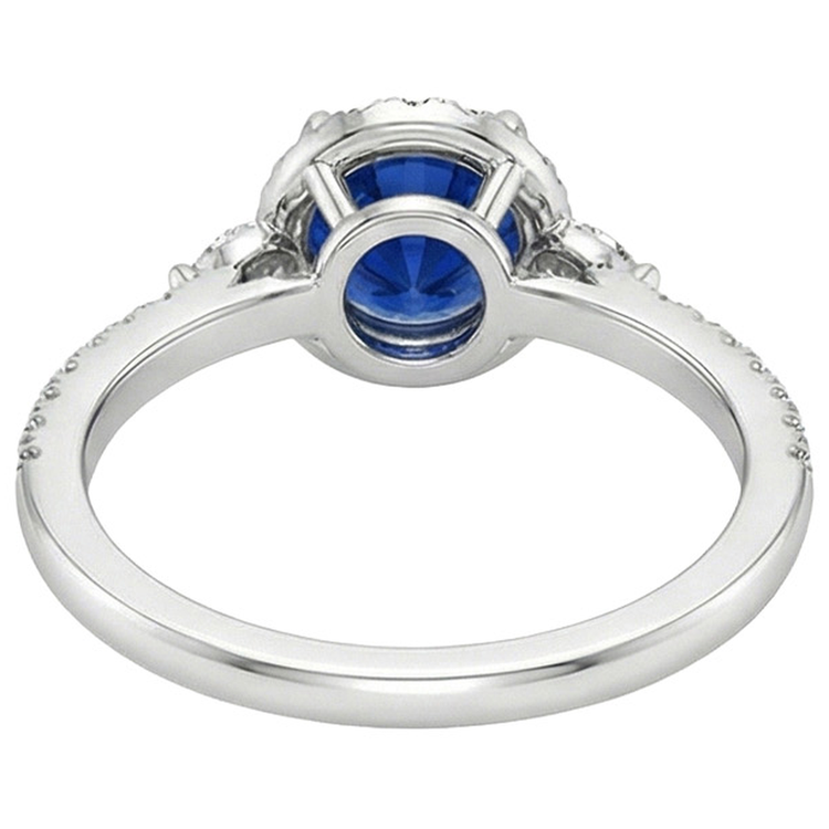 naturel round diamant 3carats bague sur blanc
