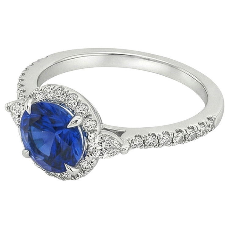 naturel round diamant 3carats bague vue de dessus