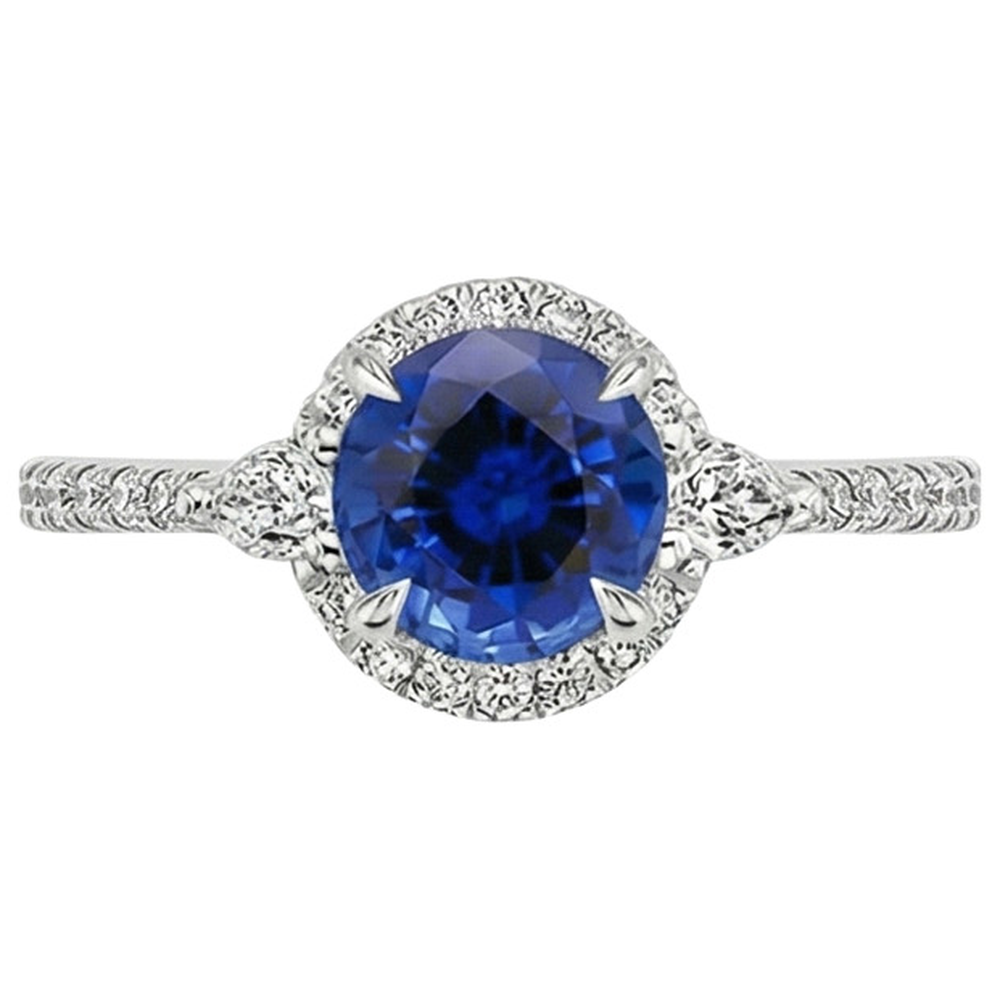 naturel round diamant 3carats bague détail rapproché