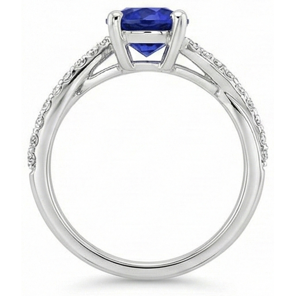 naturel oval saphir 3carats bague sur blanc