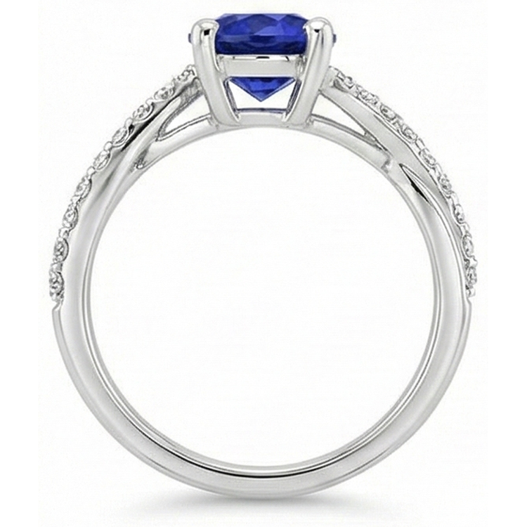 naturel oval saphir 3carats bague sur blanc