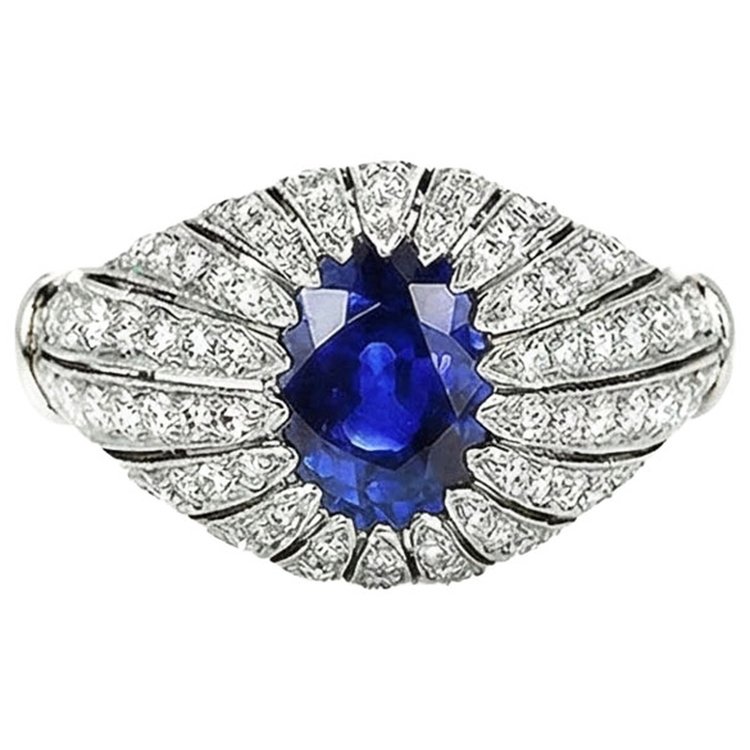 naturel round diamant 8.75carats bague vue de face