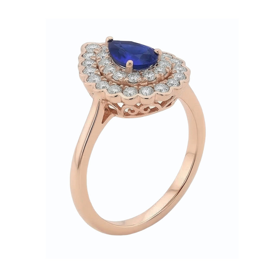 naturel pear diamant 3.50carats bague détail rapproché