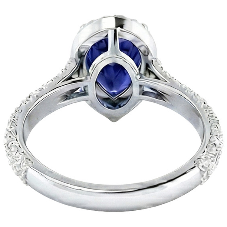 naturel pear diamant 4carats bague angle de côté