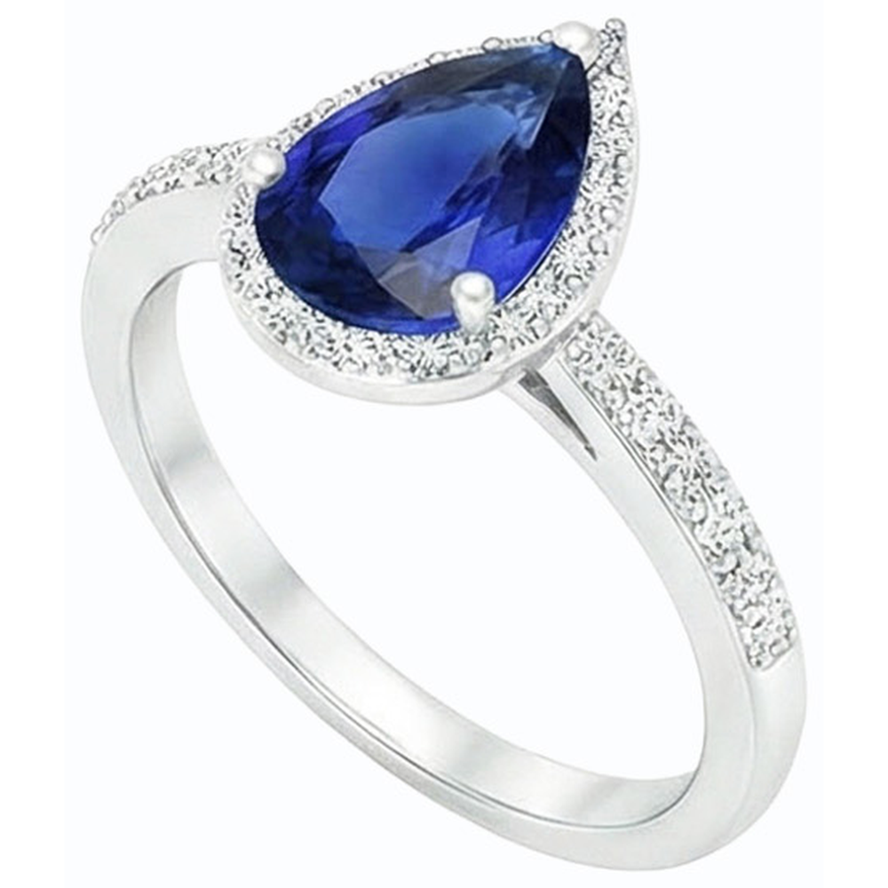 naturel pear diamant 4carats bague vue de dessus