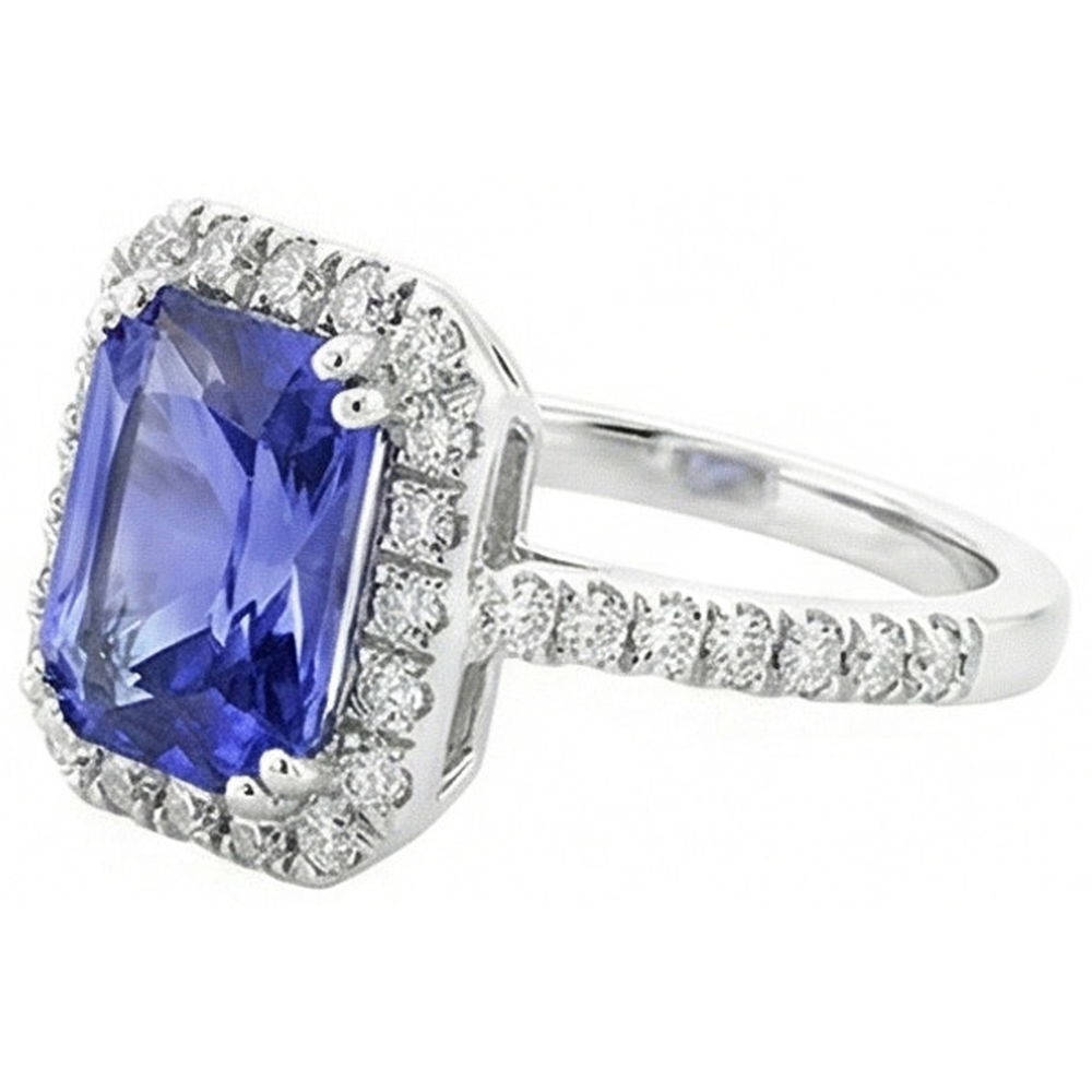 naturel round saphir 3.50carats bague vue de dessus