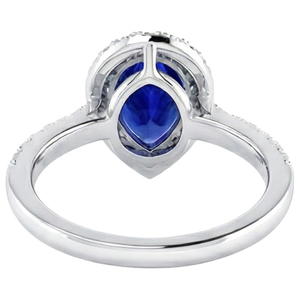 naturel pear diamant 4carats bague angle de côté