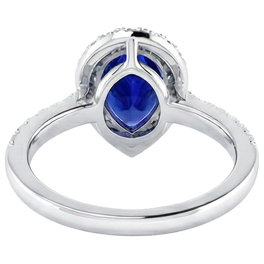 naturel pear diamant 4carats bague angle de côté