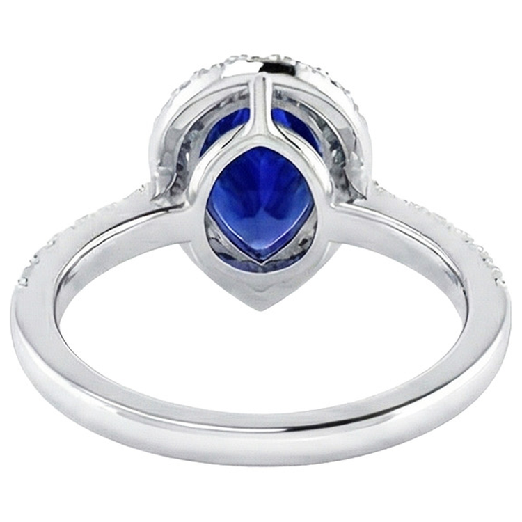 naturel pear diamant 4carats bague angle de côté
