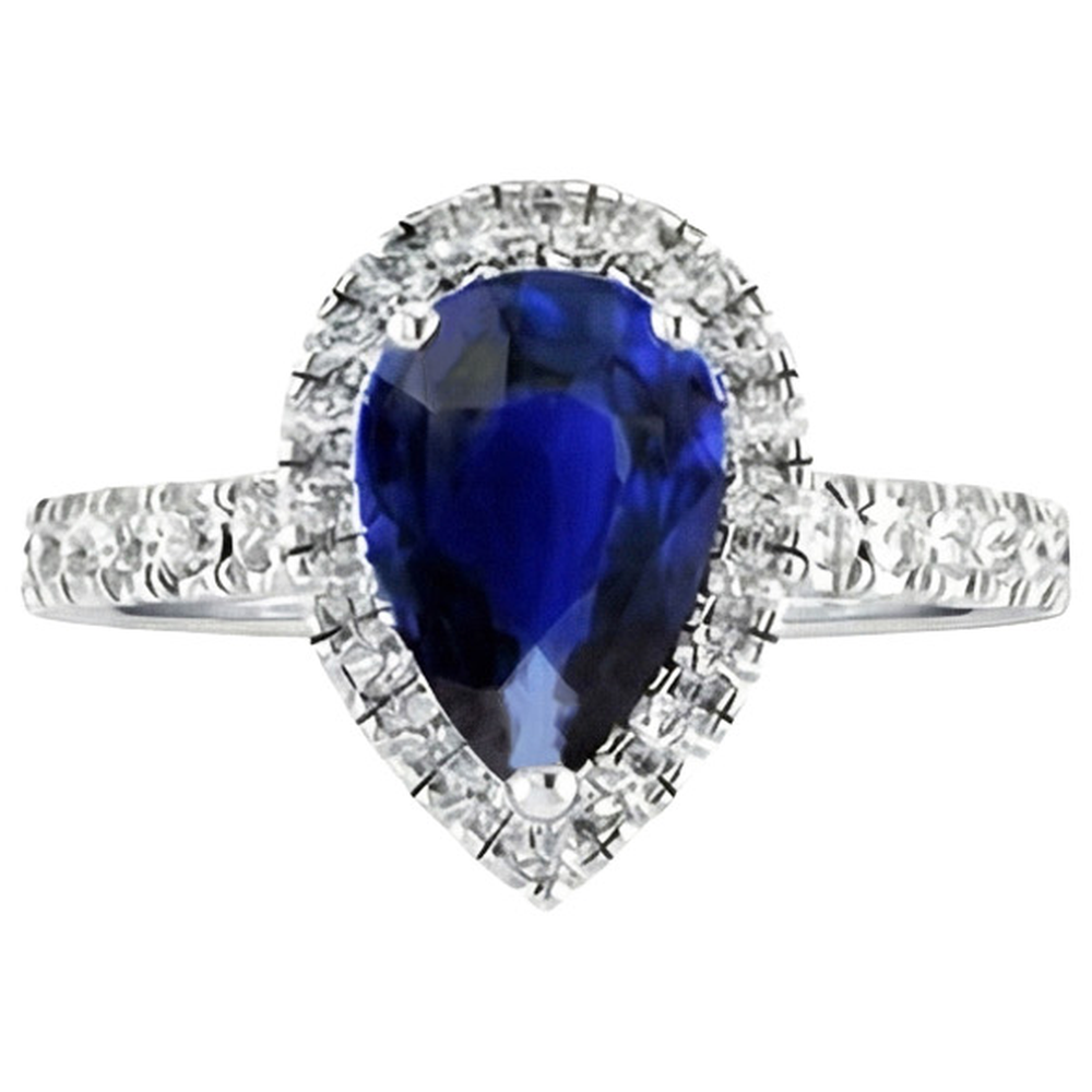 naturel pear diamant 4carats bague détail rapproché