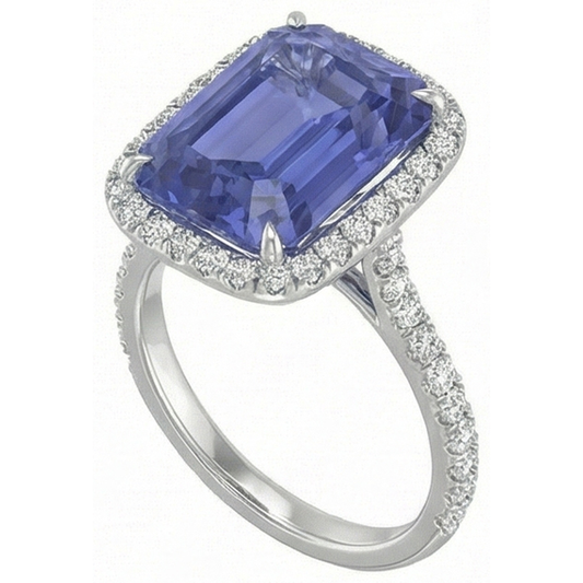naturel round saphir 4carats bague angle de côté