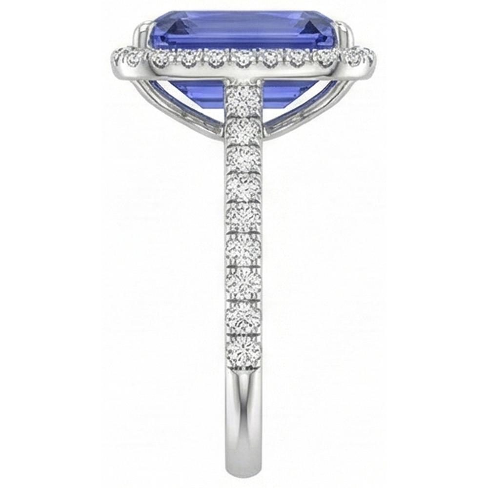 naturel round saphir 4carats bague vue de dessus