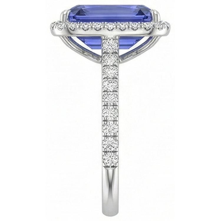 naturel round saphir 4carats bague vue de dessus