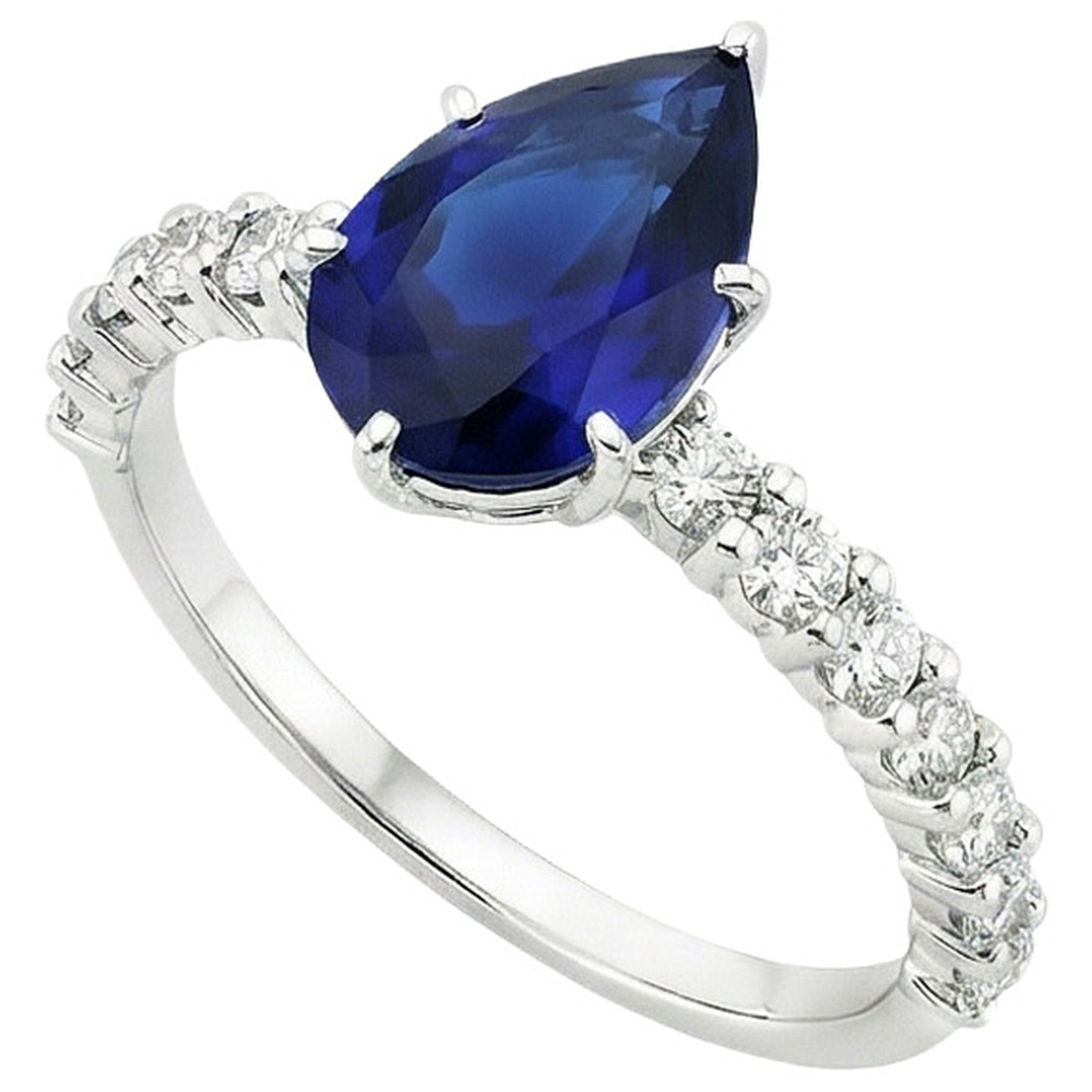 naturel pear diamant 7.25carats bague vue de dessus