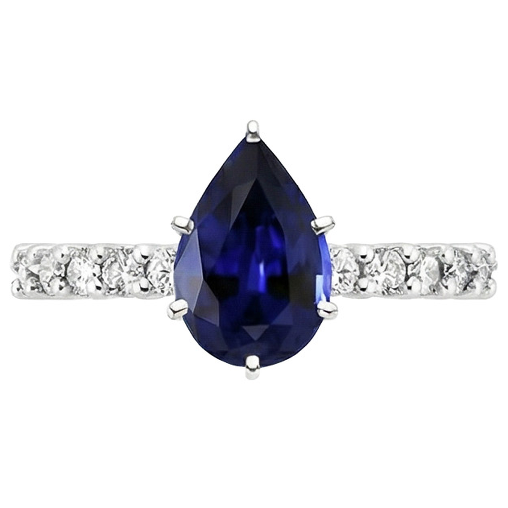 naturel pear diamant 7.25carats bague détail rapproché