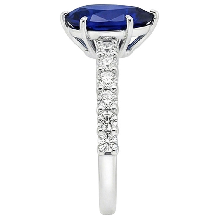 naturel pear diamant 7.25carats bague vue de profil