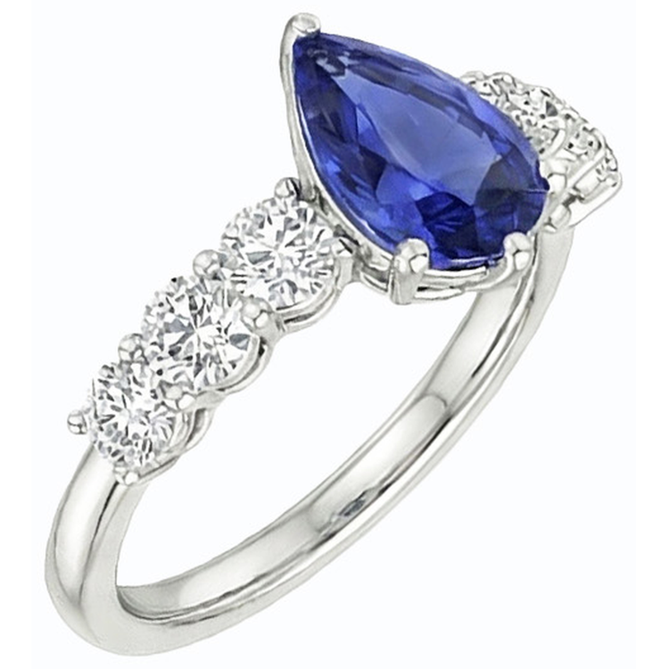 naturel pear diamant 4carats bague angle de côté